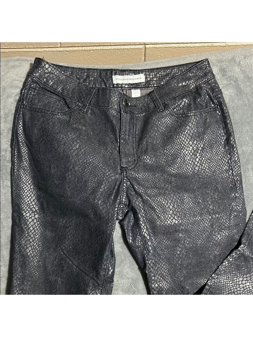 Chico’s Platinum Women’s Snakeskin Patterned Jeans